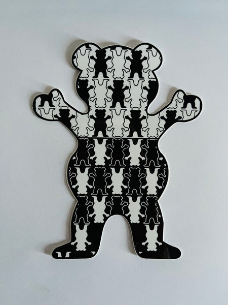 GRIZZLY BLK & RED CHECK Sticker